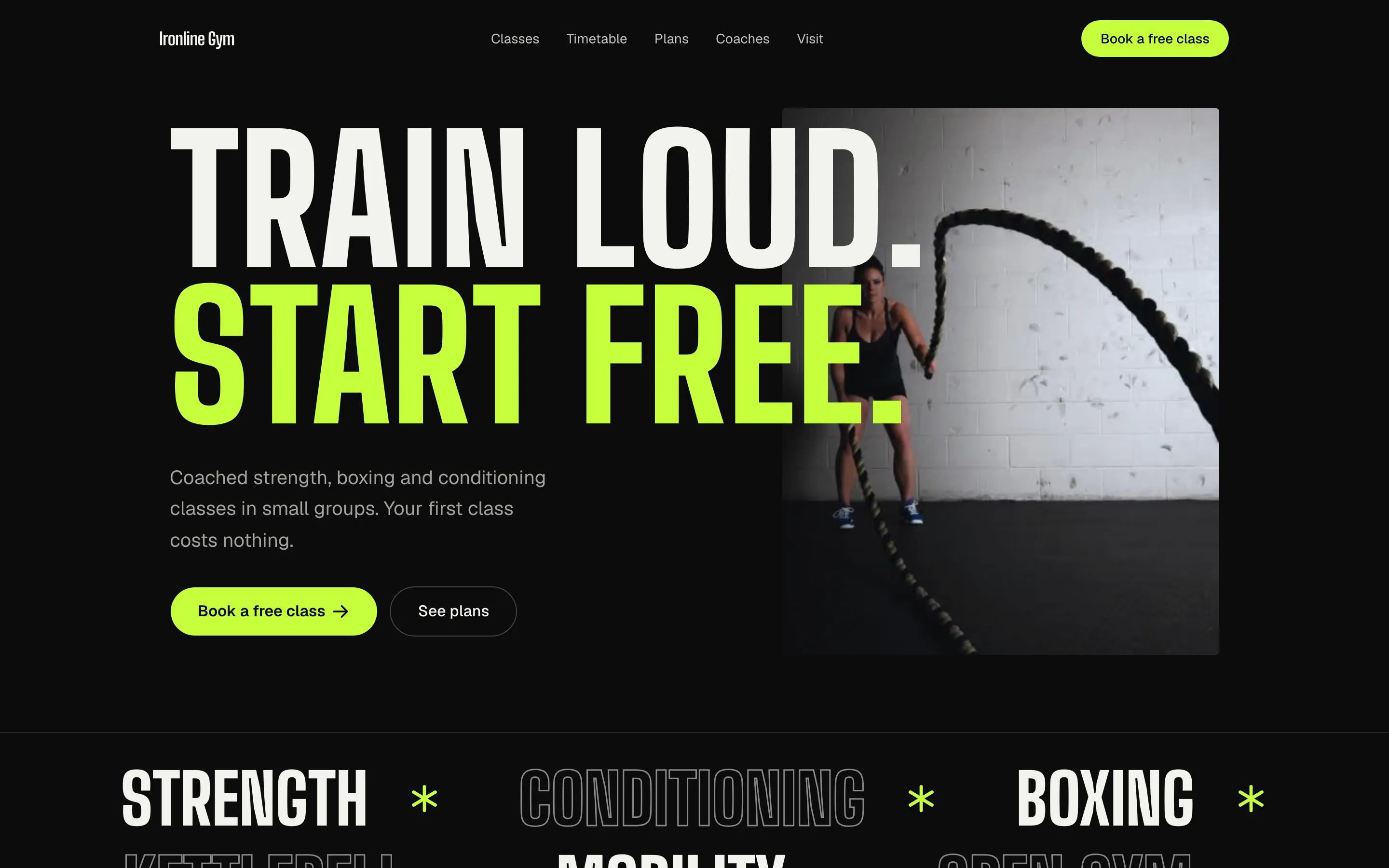 Ironline Gym, a fitness and gyms website template