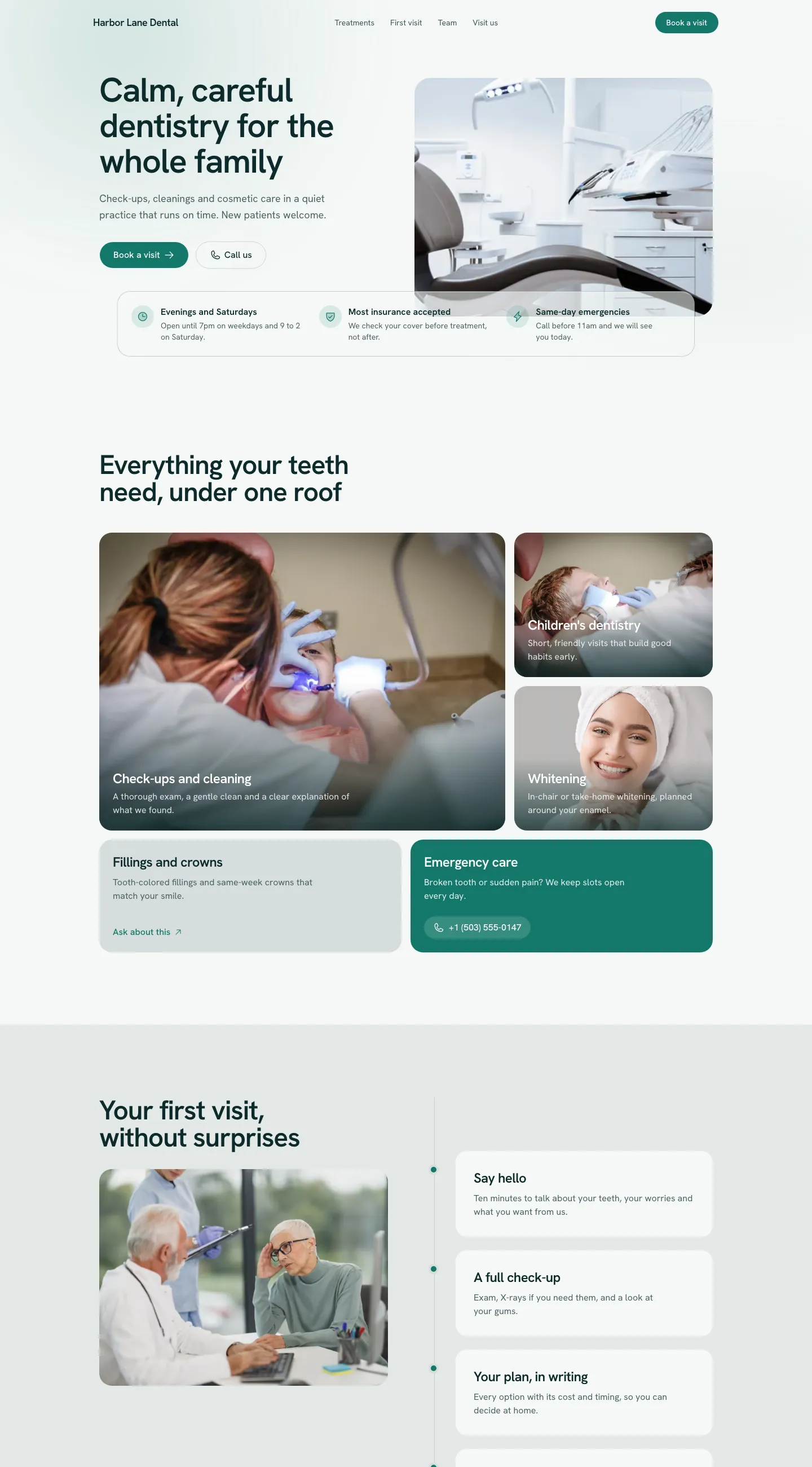 Harbor Lane Dental, dental and health template
